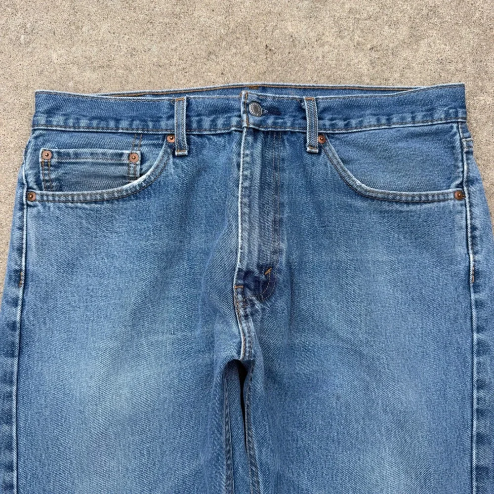 LEVI'S | Mens 505 Jeans 36W x 30L Blue Streetwear Y2K Distressed Denim - Picture 2 of 10